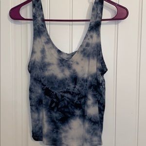 Blue tie-dye crop top